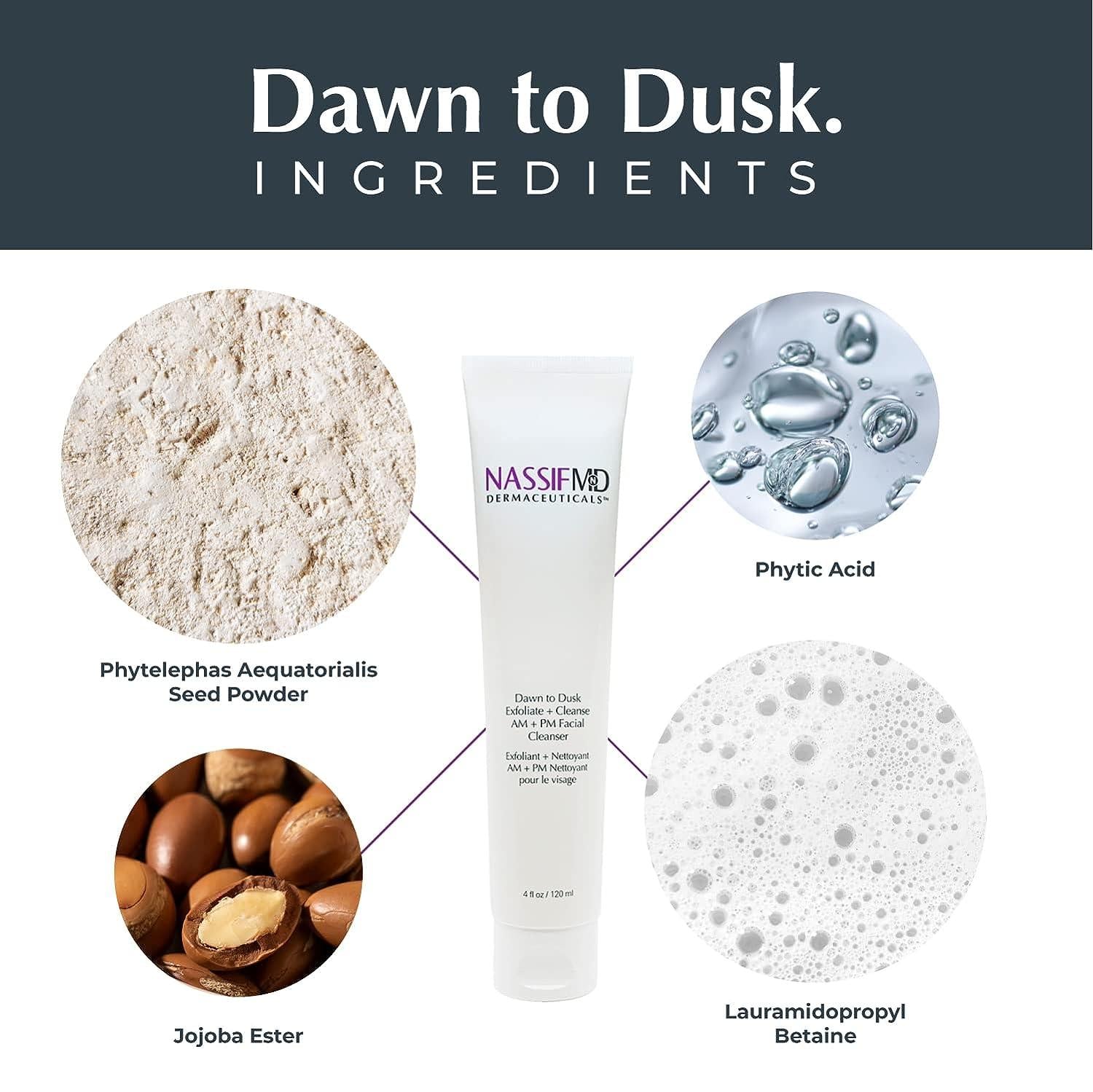 Nassif MD - DAWN TO DUSK CLEANSE + EXFOLIATE AM + PM FACIAL CLEANSER 60ml